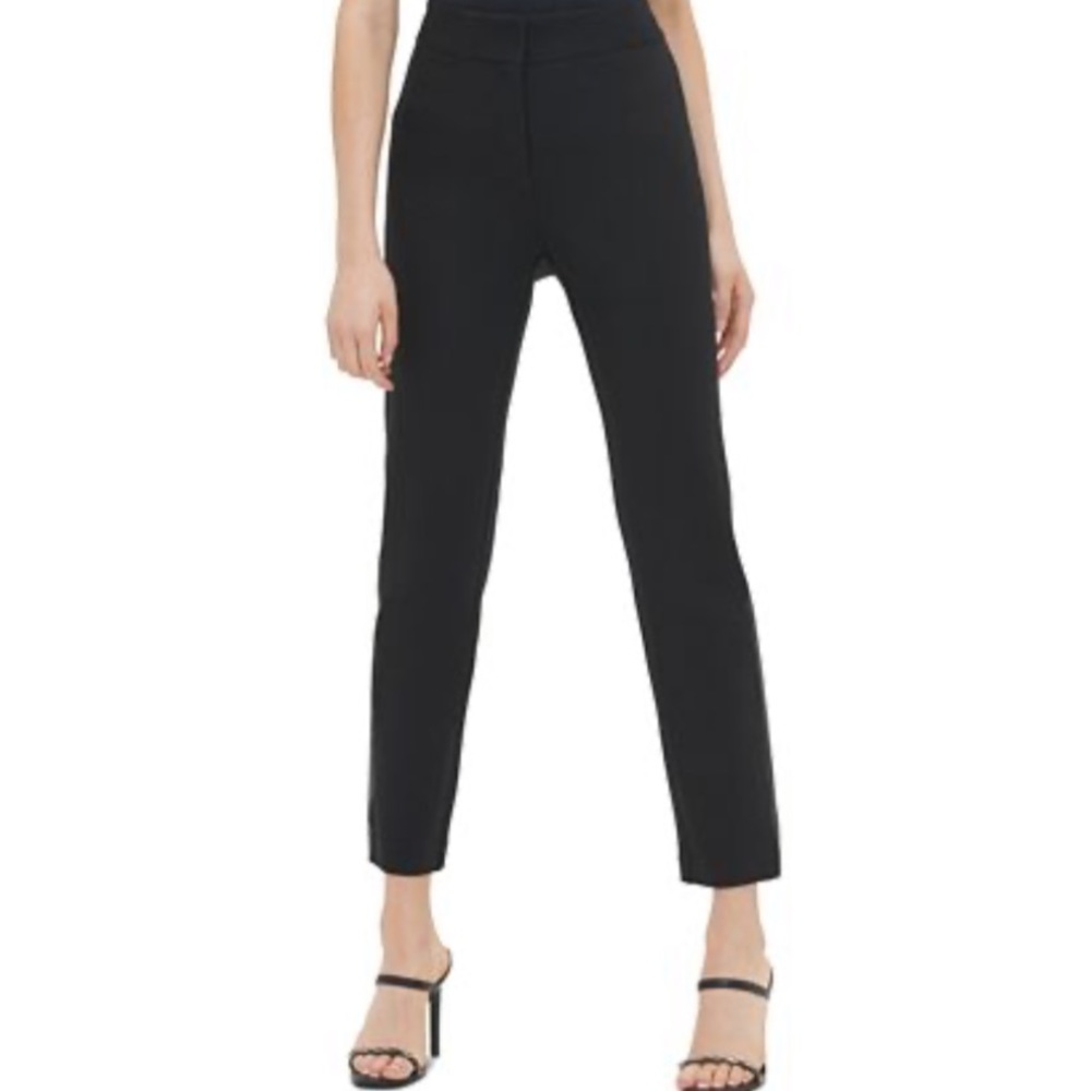 Calvin Klein Faux-Leather Tuxedo Stripe Pants